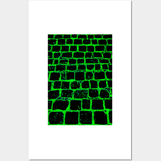 Texture - Neon Green Street Posters and Art